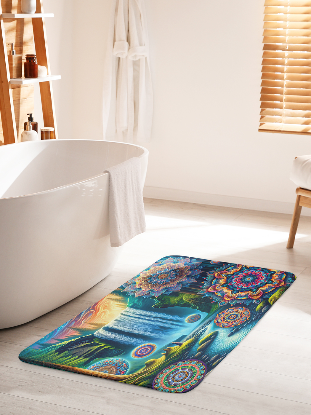 

Коврик для ванной туалета душа JoyArty "Мандалы и водопад", bath_sd1575_60x100