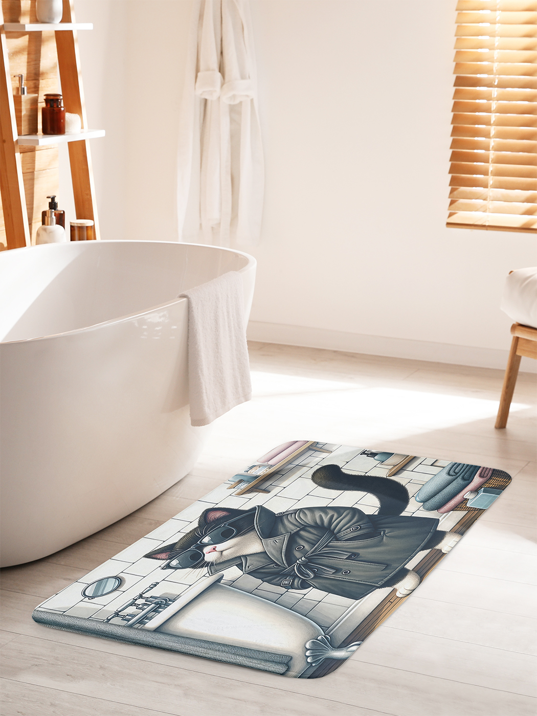 

Коврик для ванной туалета душа JoyArty "Кот-бандит", bath_429902_60x100