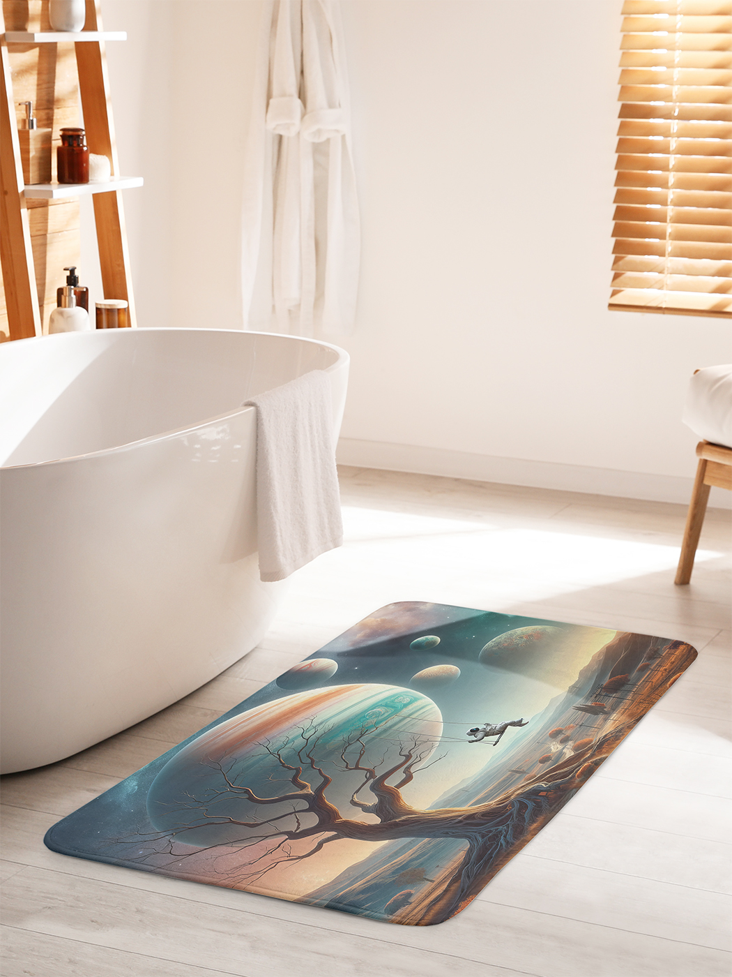 

Коврик для ванной туалета душа JoyArty "Космические качели", bath_sd1544_60x100