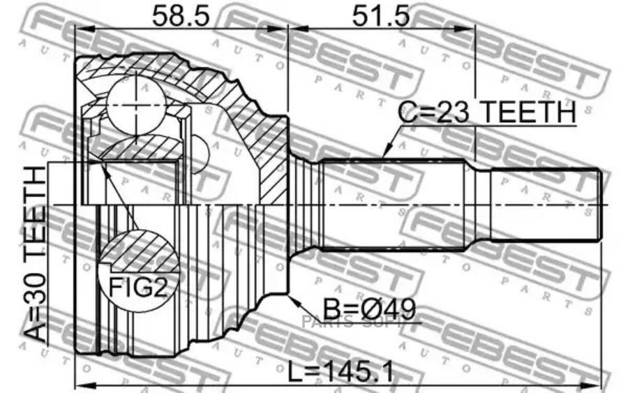 

FEBEST Шрус наружный 30x49x23 FEBEST 0210-G15RA FEBEST 0210-G15RA