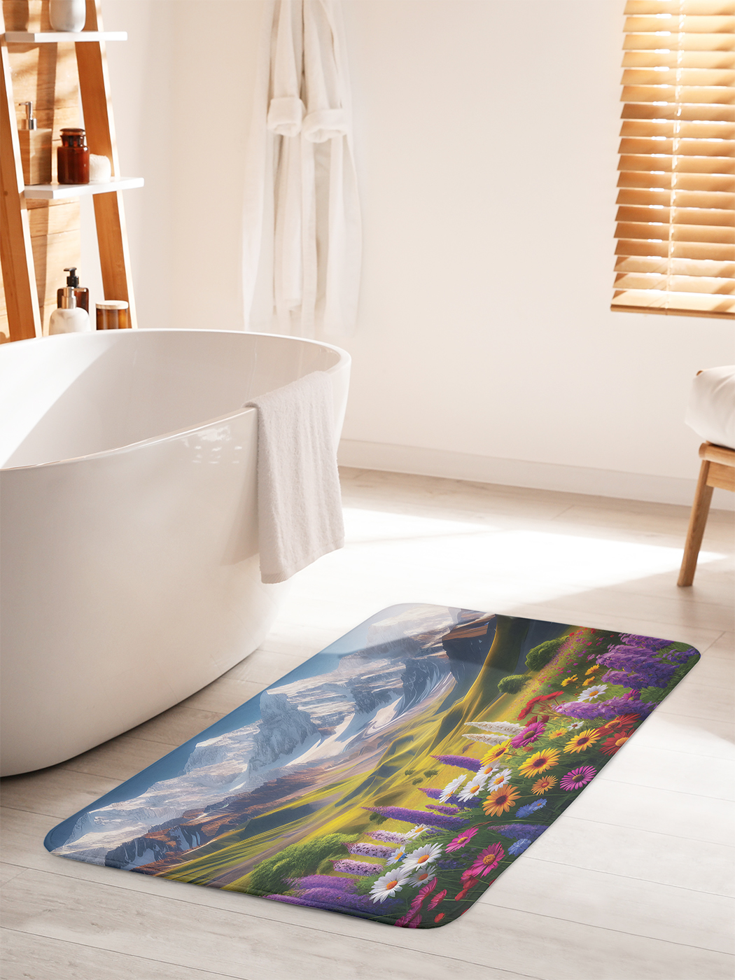 

Коврик для ванной туалета душа JoyArty "Горная поляна", bath_sd1025_60x100