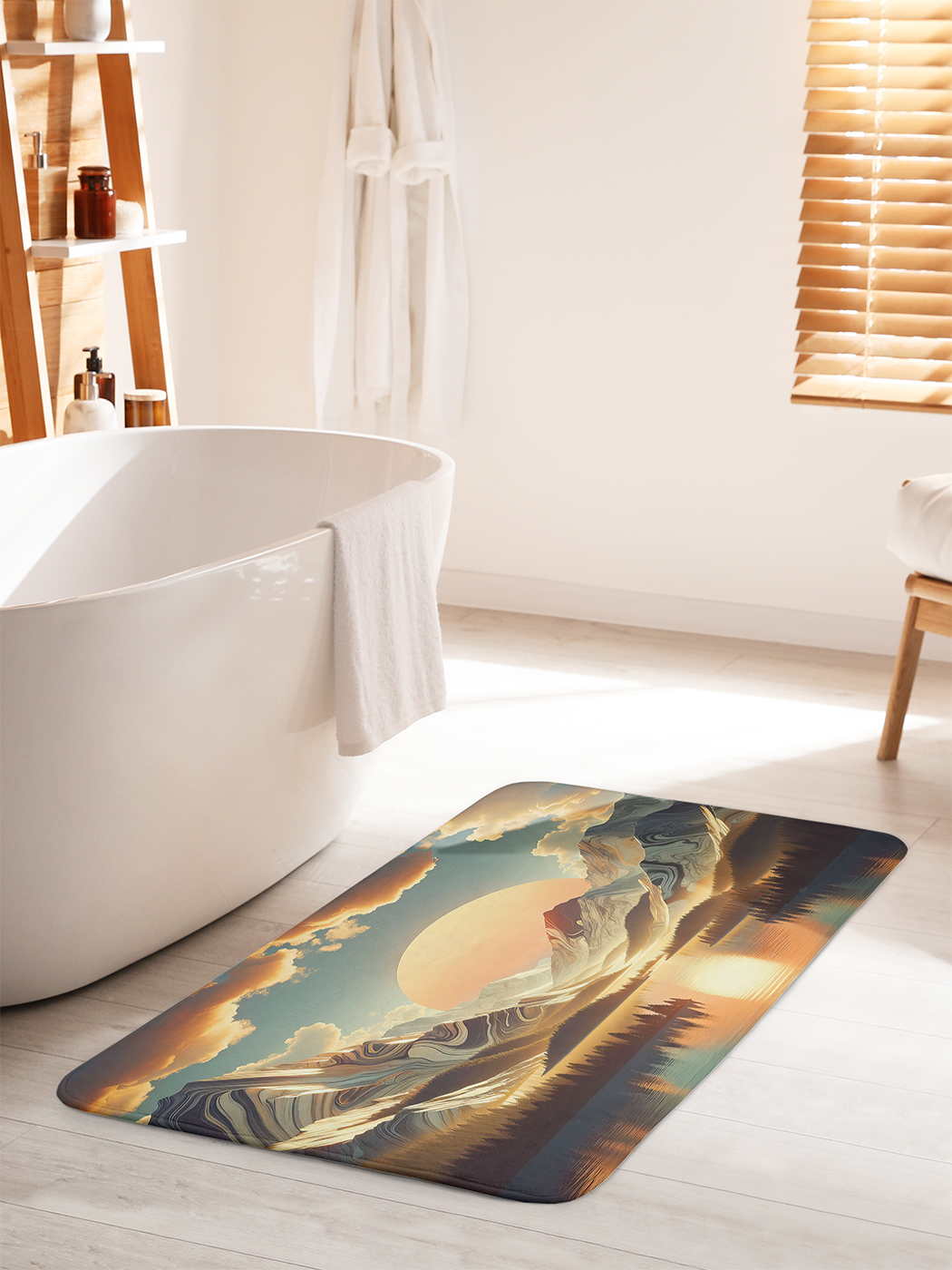 

Коврик для ванной туалета душа JoyArty "Закат в Тибете", bath_sd1504_60x100