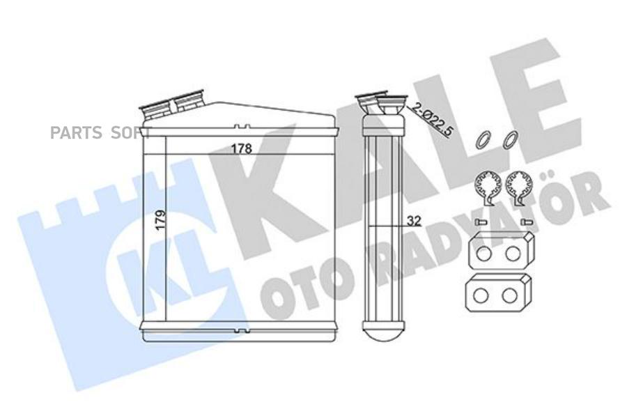 

346735 Радиатор Печки Land Rover Evoque 11>, Volvo S60/S80/Xc70 07> KALE 346735