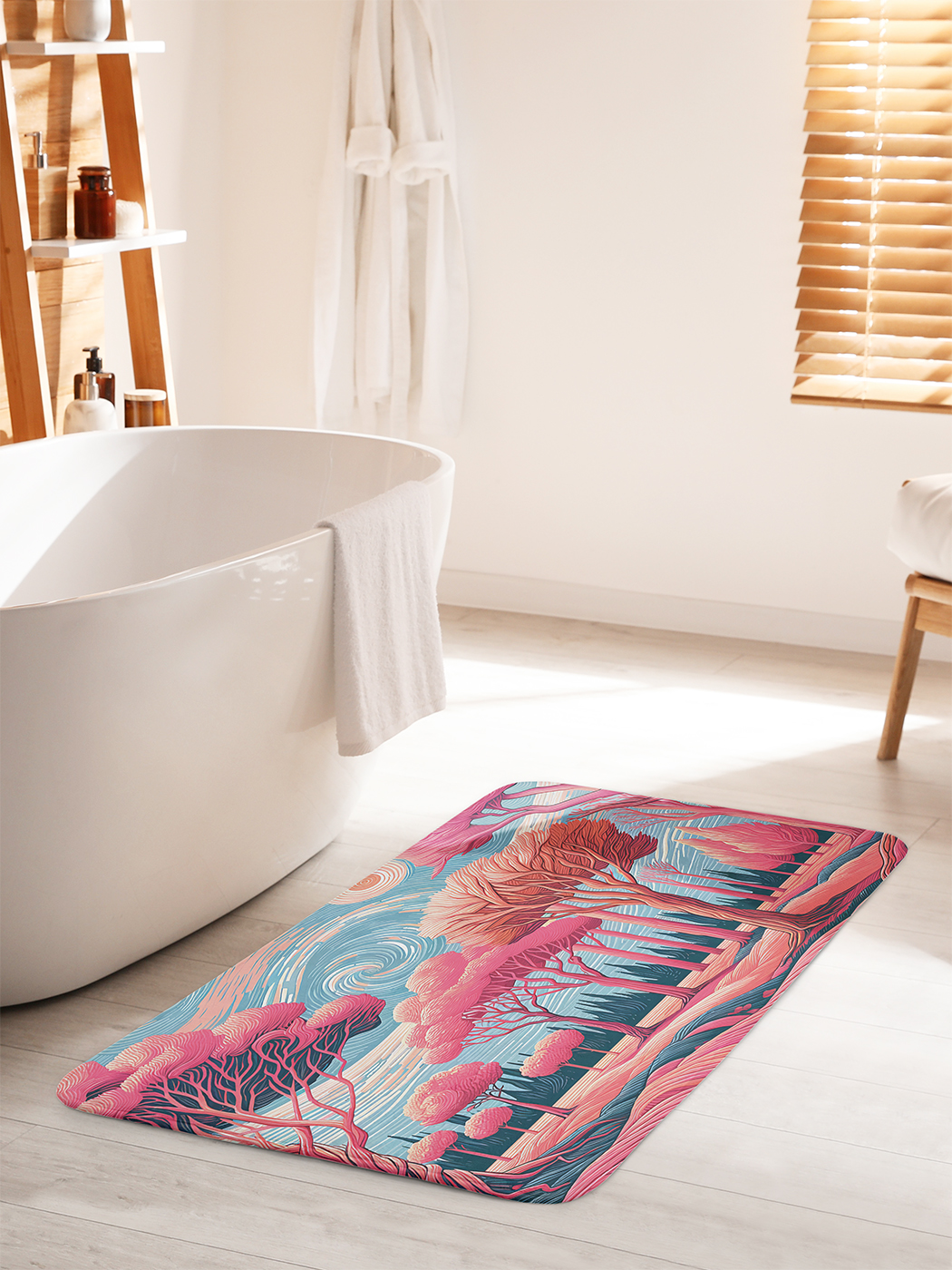 

Коврик для ванной туалета душа JoyArty "Розовый лес", bath_sd1429_60x100