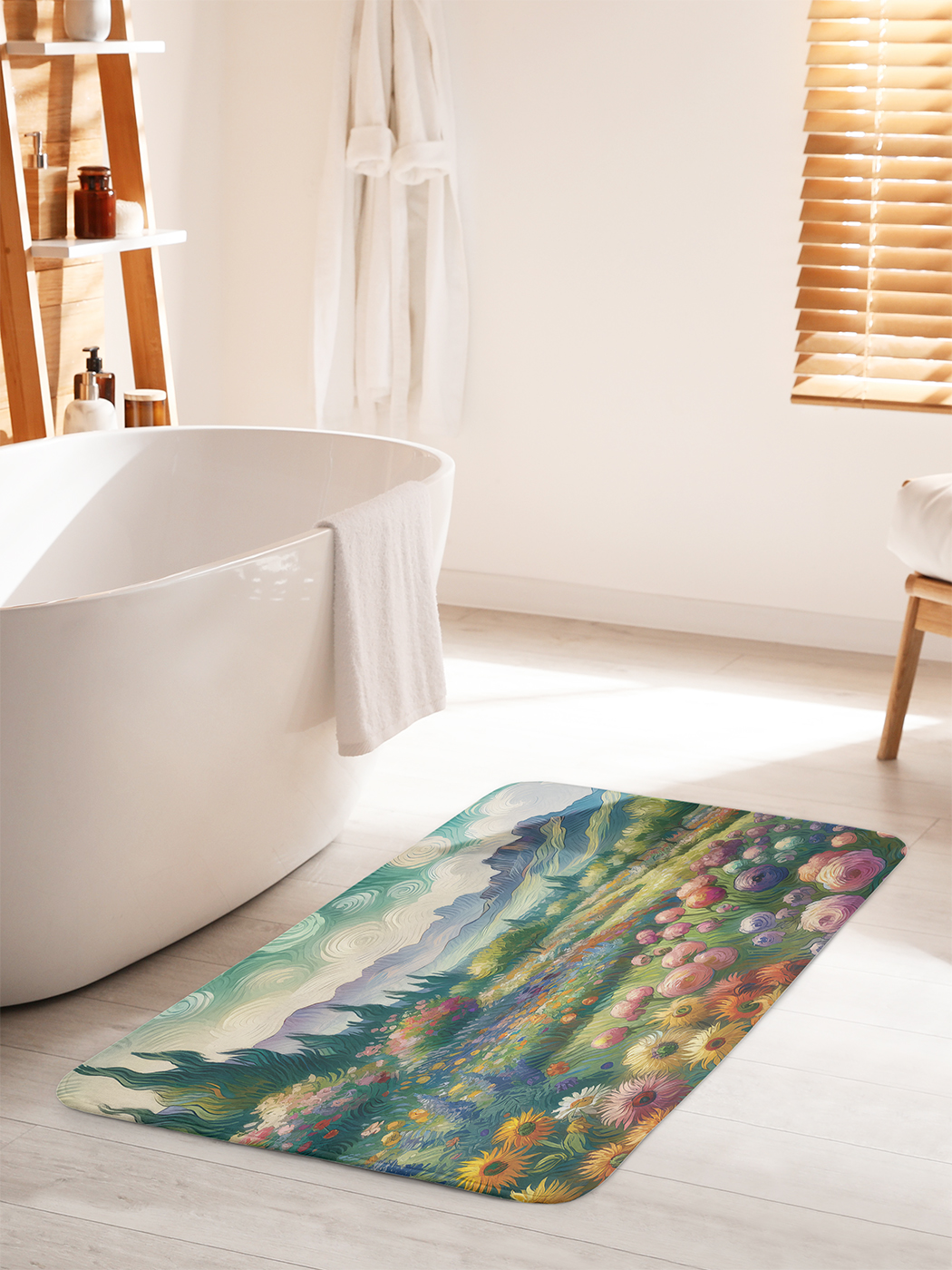 

Коврик для ванной туалета душа JoyArty "Цветочный рай", bath_sd1460_60x100