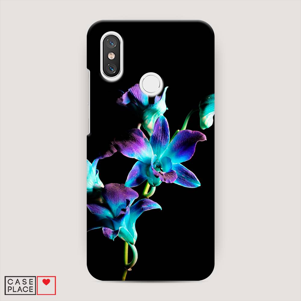 

Пластиковый чехол "Синий цветок на черном" на Xiaomi Mi 8, 33520-6