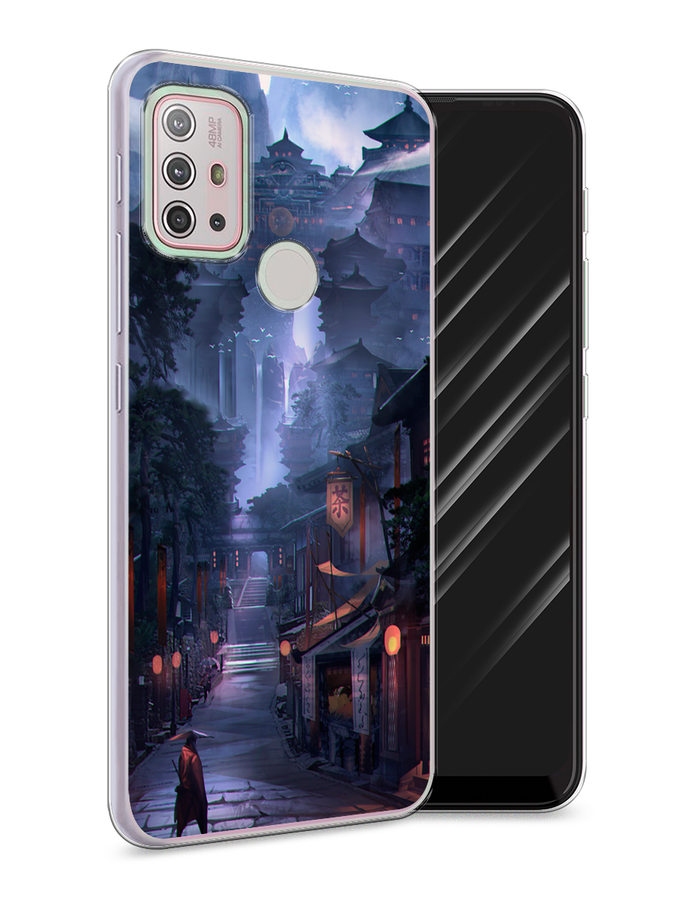 

Чехол Awog на Lenovo K13 Note/Motorola Moto G10/G20/G30 "Одинокий самурай", Разноцветный, 242150-10