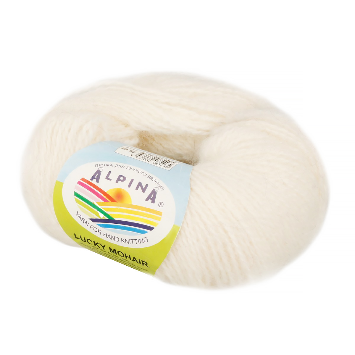 

Пряжа Alpina Lucky mohair 10 шт. по 50 г 60% кид мохер, 40% акрил 150 м №02 белый, LUCKY MOHAIR