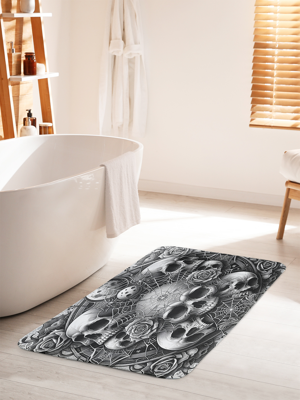 

Коврик для ванной туалета душа JoyArty "Череп в паутинах", bath_sd1453_60x100