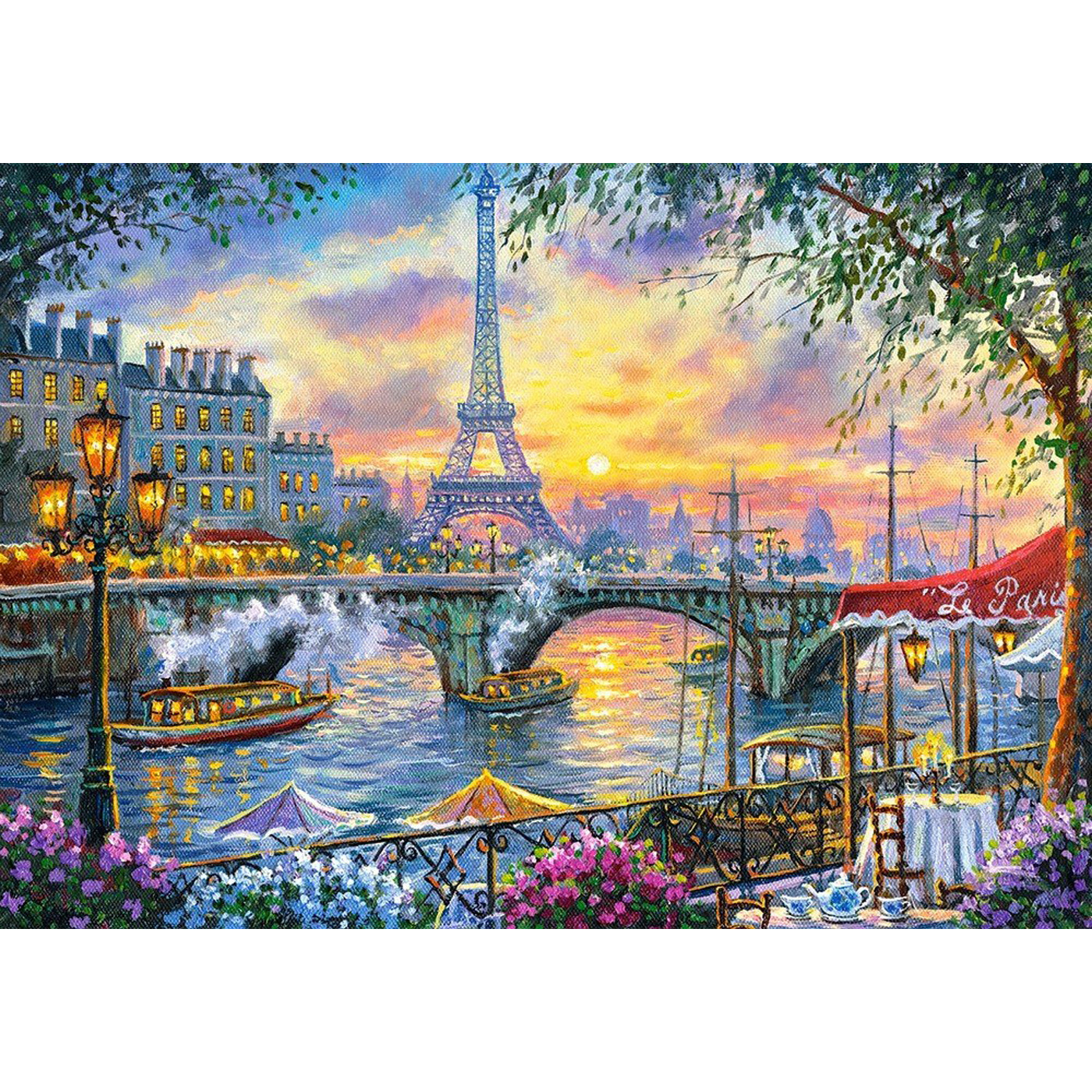 Купить Картина мозаикой с нанесенной рамкой Molly Париж на закате KM0892, 36 цветов, 40х50 см,
