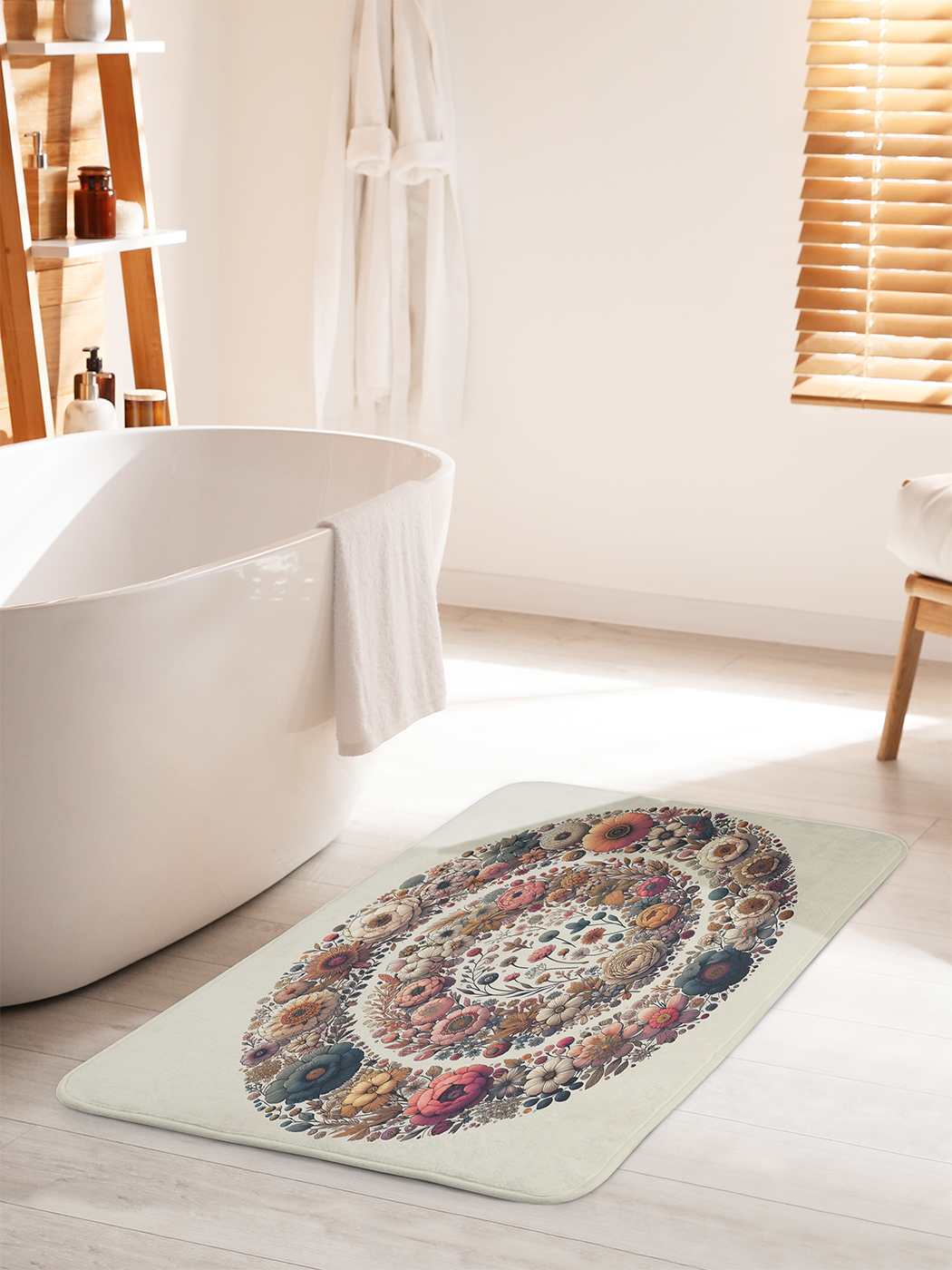 

Коврик для ванной туалета душа JoyArty "Круговые цветы", bath_sd1440_60x100