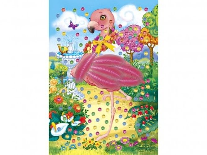 

Мозаика из страз Рыжий кот Фламинго с перьями A5 М-8551