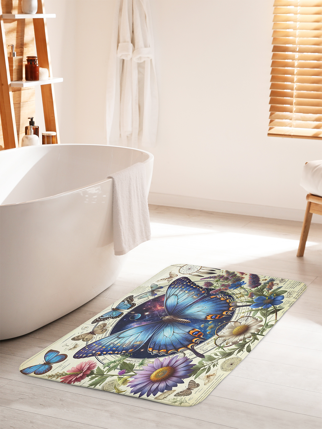

Коврик для ванной туалета душа JoyArty "Изучение бабочек", bath_sd1420_60x100