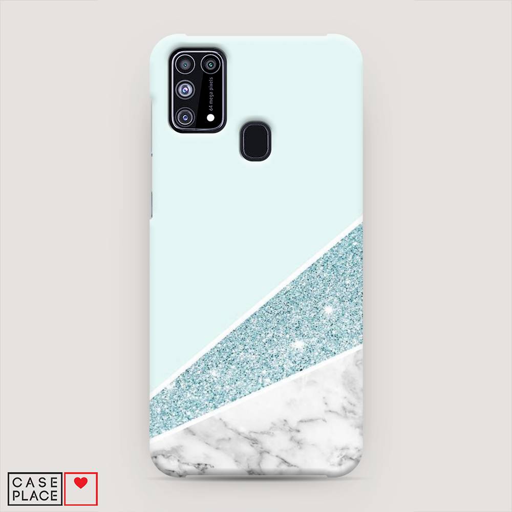 

Пластиковый чехол "Мрамор с голубыми блестками" на Samsung Galaxy M31, 2100720-2
