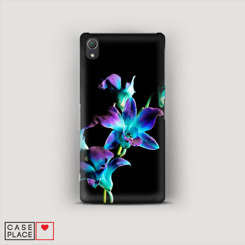 

Пластиковый чехол "Синий цветок на черном" на Sony Xperia Z2