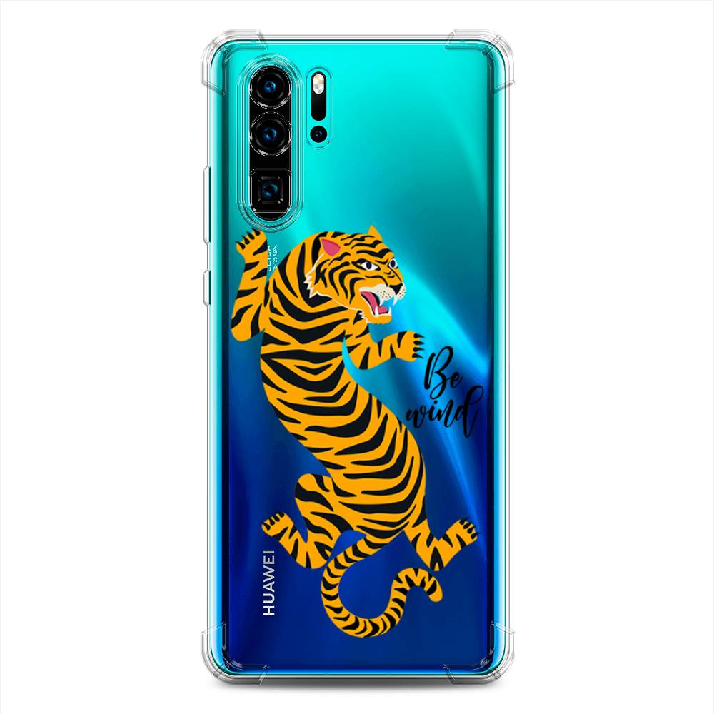 фото Противоударный силиконовый чехол "tiger be wind" на huawei p30 pro awog