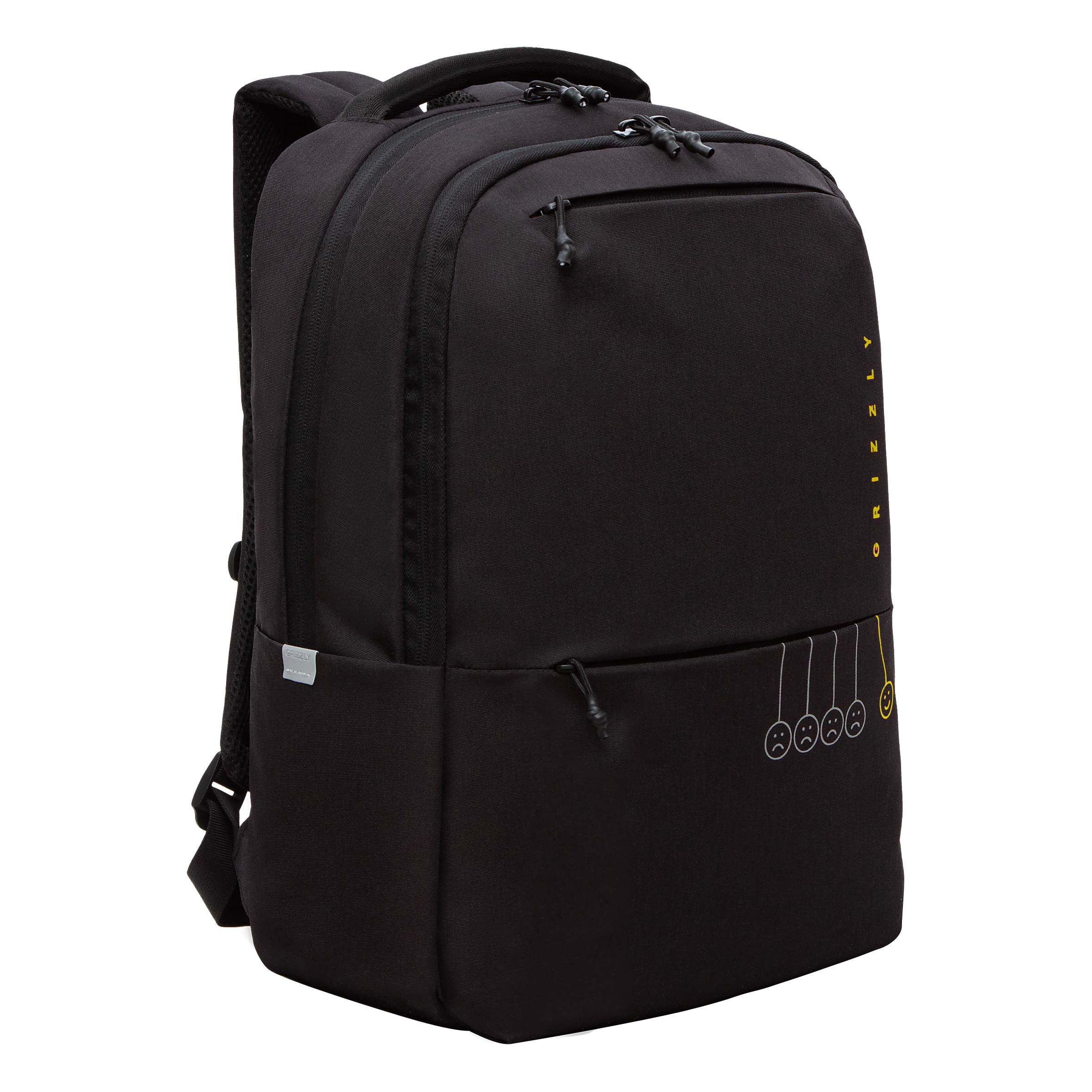 Стильный современный рюкзак GRIZZLY RU-437-2/2 черный, желтый