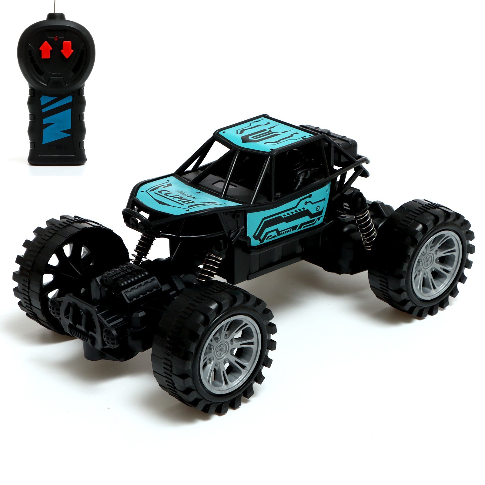 

Радиоуправляемая машинка No Brand Джип Вездеход, свет, на батарейках, цвет синий, Джип Вездеход