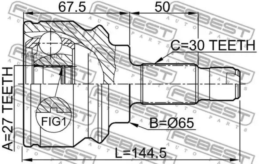 

FEBEST Шрус наружный 27x65x30 BMW X5 E53 1999-2006 FEBEST 1910-X5 FEBEST 1910-X5