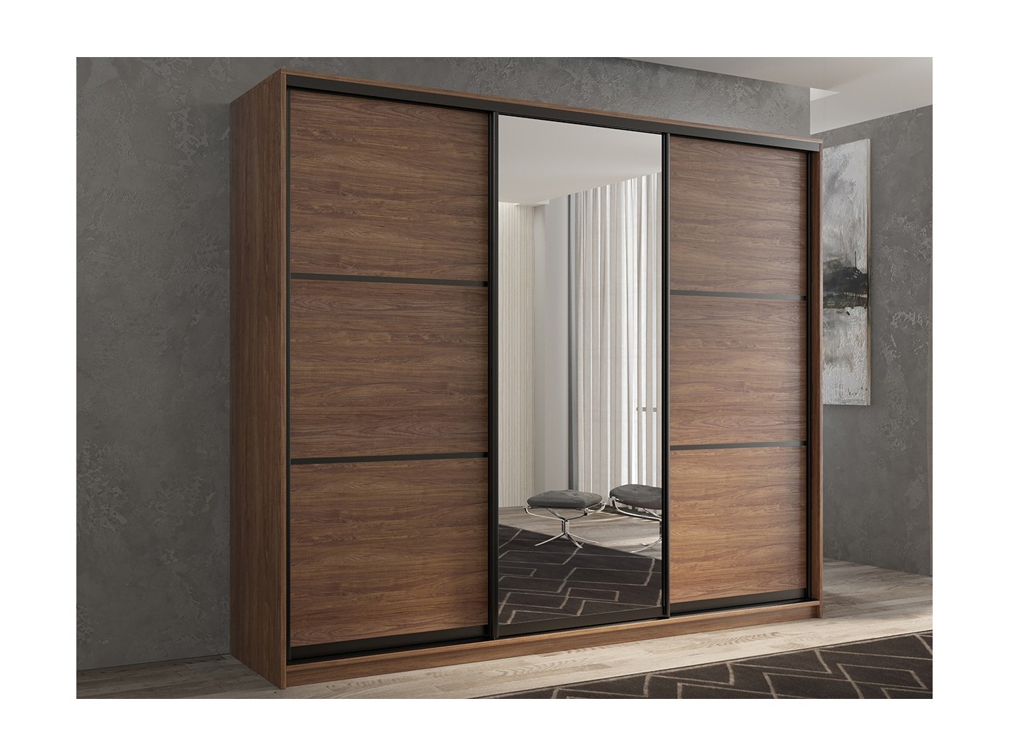 

Шкаф-купе 3-х дверный Кааппи 2 Морское Дерево Винтаж 240х45х230 см