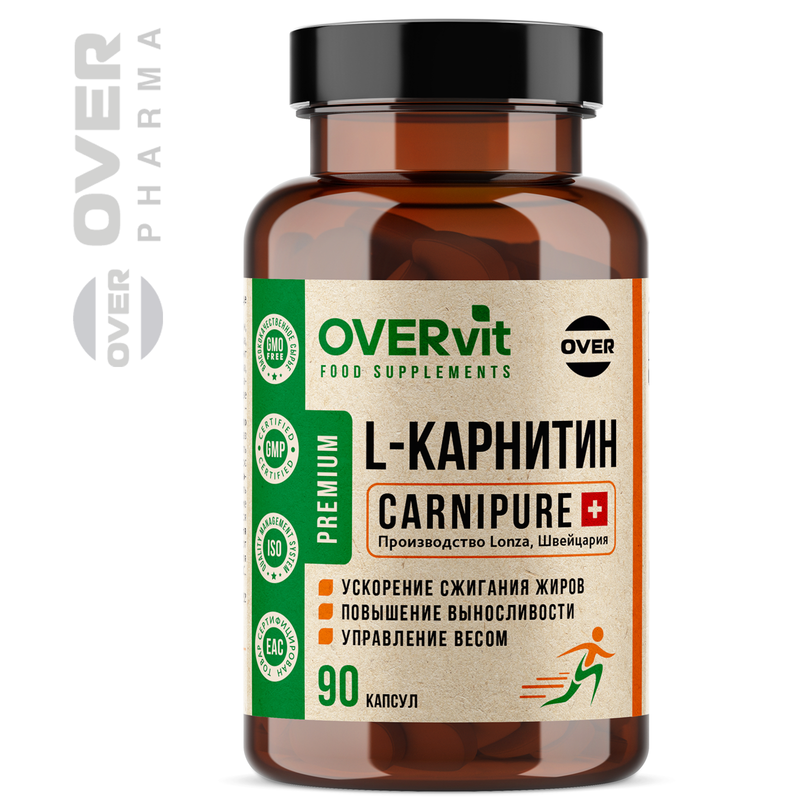 L-carnitin OVER Overvit 90 капсул