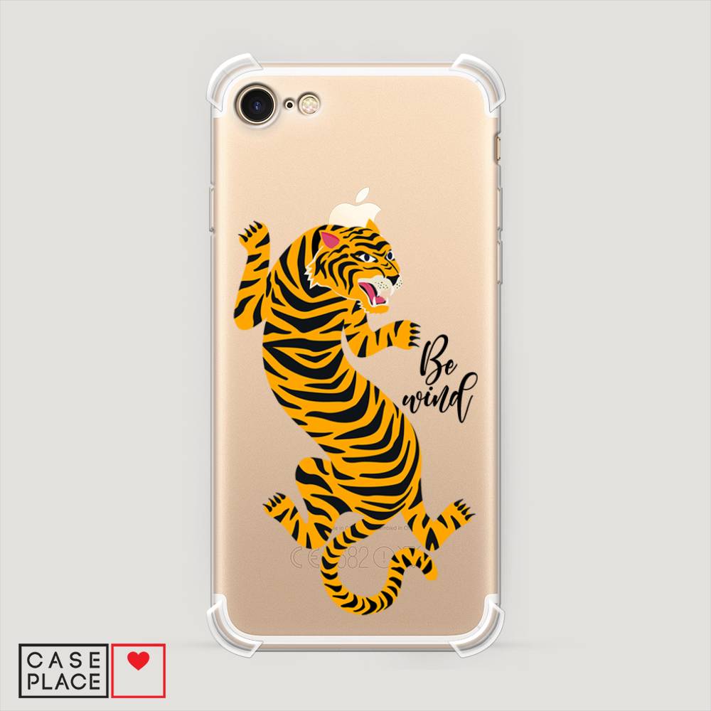 фото Противоударный силиконовый чехол "tiger be wind" на apple iphone 8 awog