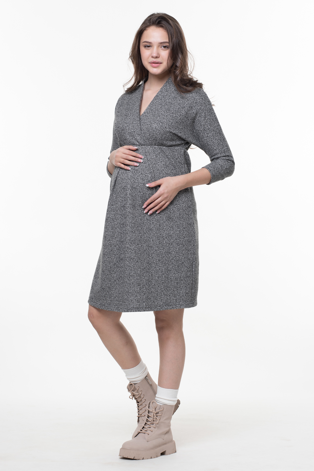Платье для беременных женское 0162NEW черное 44 RU Magica bellezza. Цвет: черный
