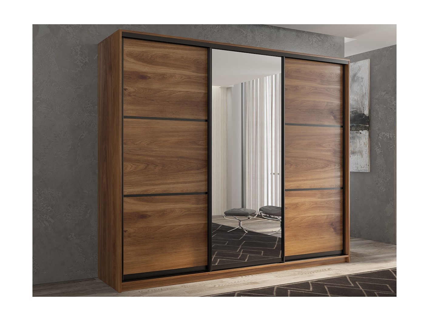 

Шкаф-купе 3-х дверный Кааппи 2 Дуб Кастелло Бренди 210х60х230 см