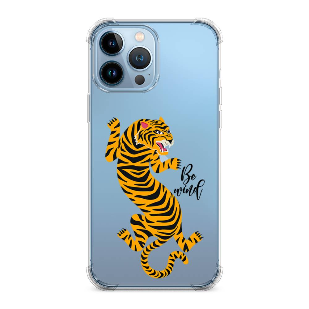 фото Противоударный силиконовый чехол "tiger be wind" на apple iphone 13 pro max awog