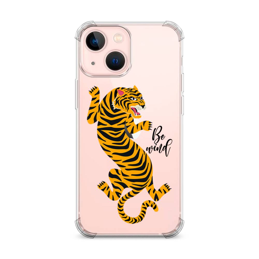 фото Противоударный силиконовый чехол "tiger be wind" на apple iphone 13 mini awog