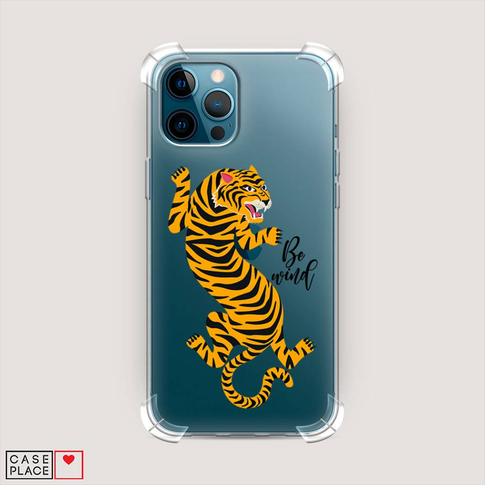 фото Противоударный силиконовый чехол "tiger be wind" на apple iphone 12 pro awog