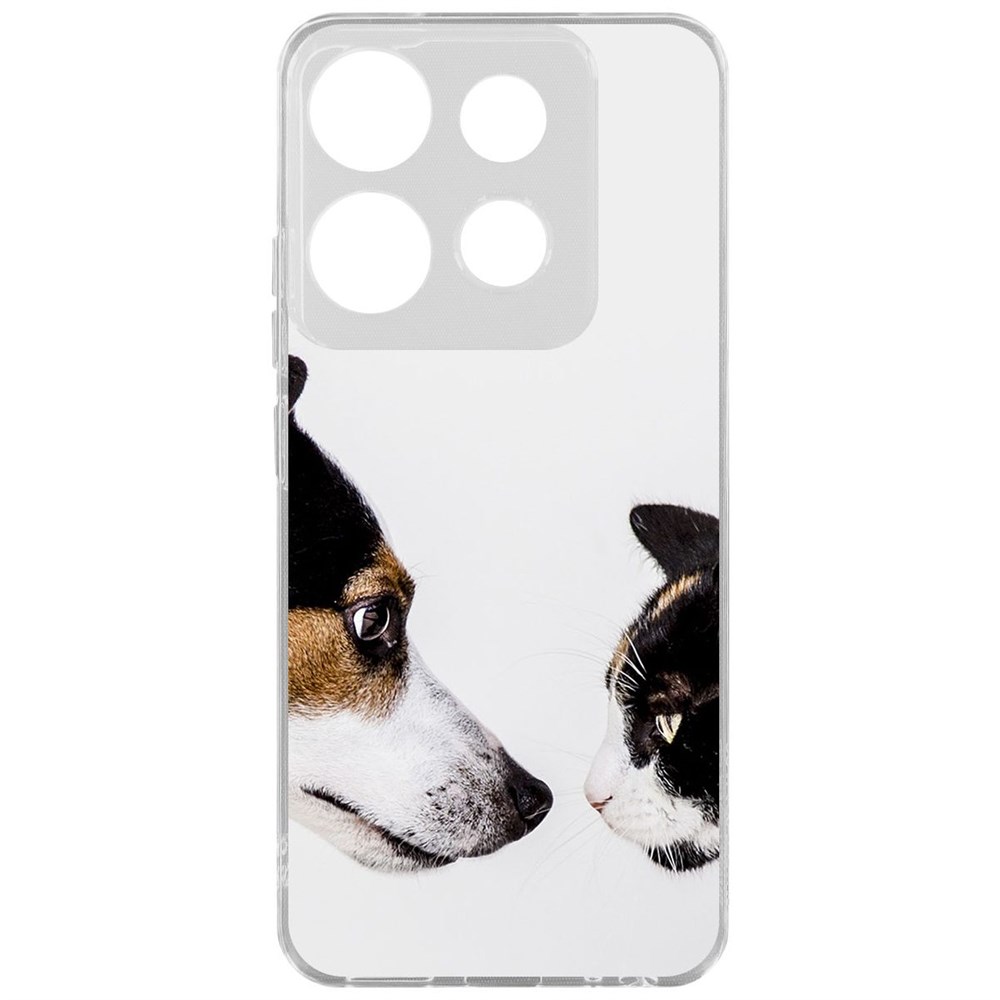 Чехол-накладка Krutoff Clear Case Собаки против кошек для TECNO POP 7