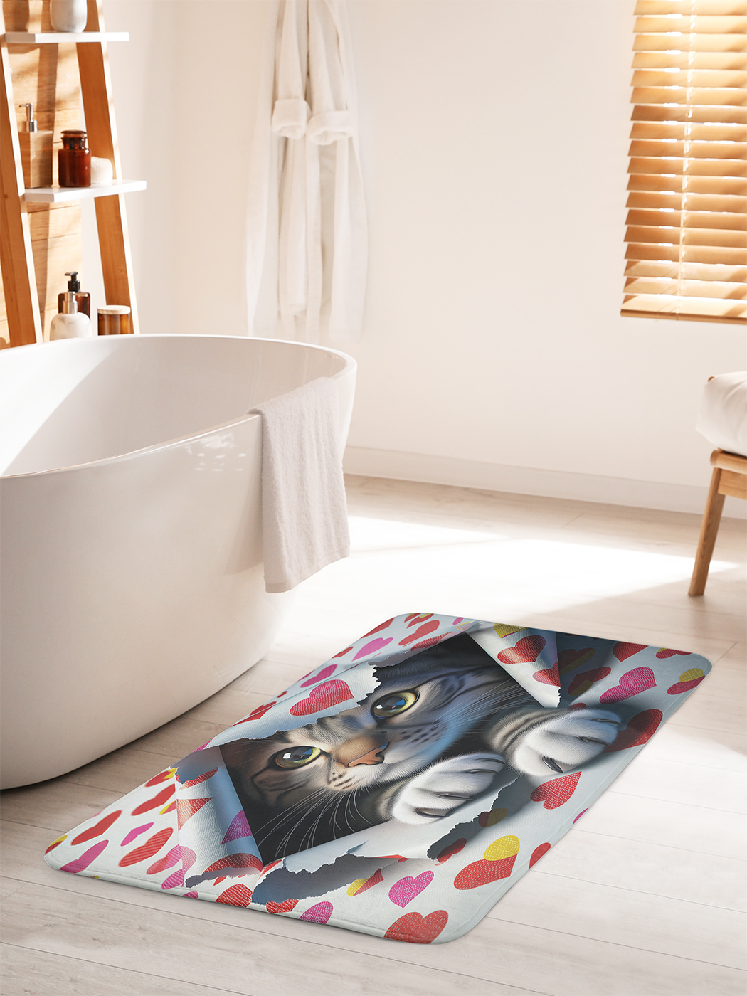 

Коврик для ванной туалета душа JoyArty "Подарочный кот", bath_sd1086_60x100