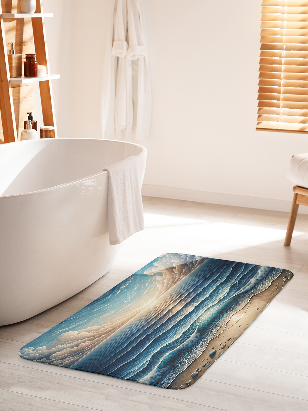 

Коврик для ванной туалета душа JoyArty "Рассвет на море", bath_430002_60x100