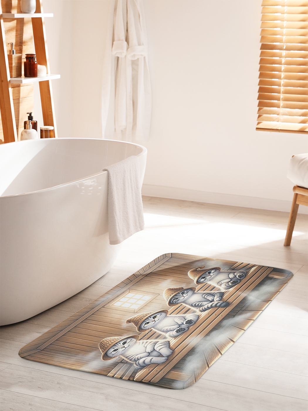 

Коврик для ванной туалета душа JoyArty "Коты в бане", bath_429876_60x100