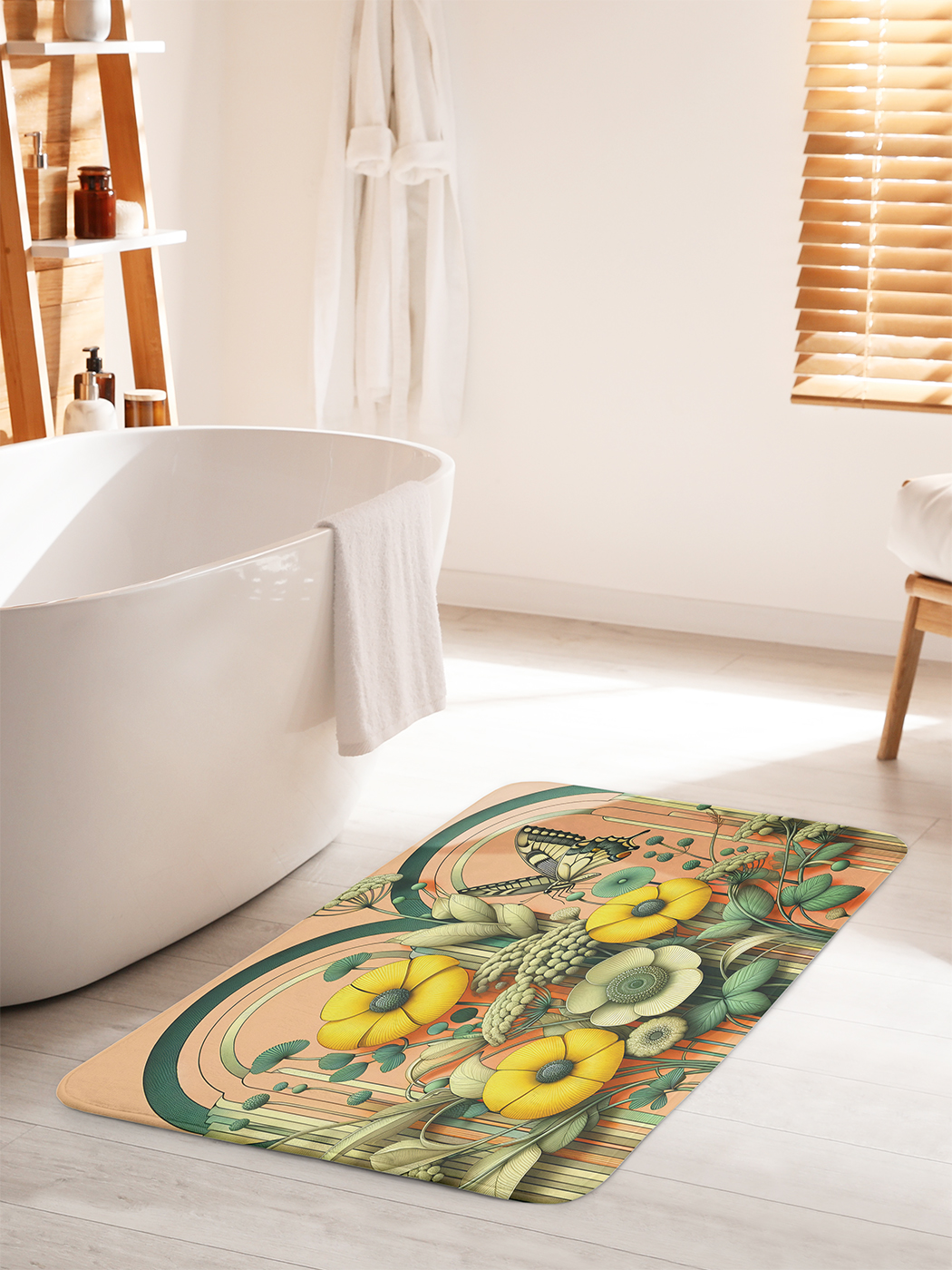 

Коврик для ванной туалета душа JoyArty "Цветочная арка", bath_sd1405_60x100