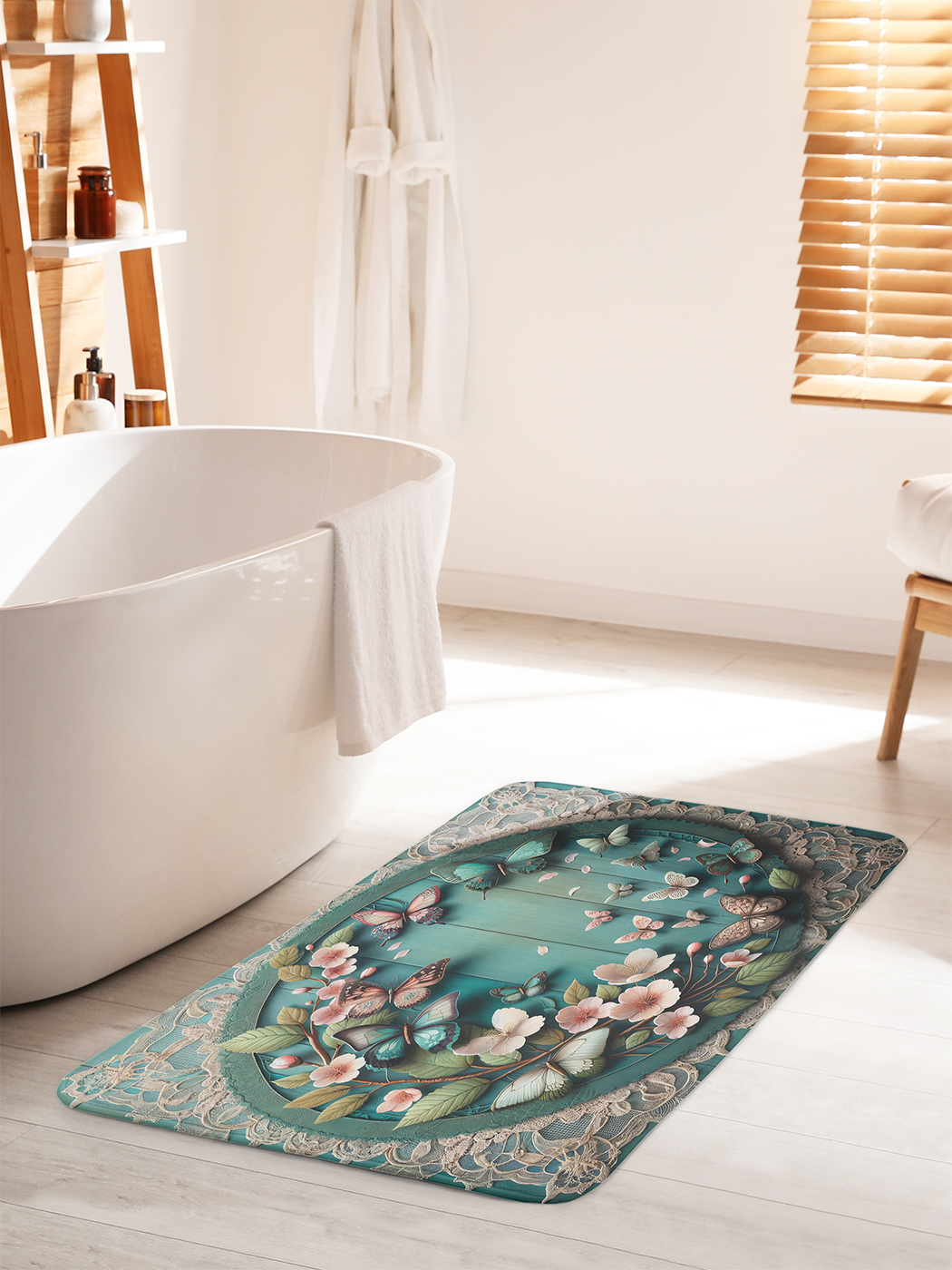 

Коврик для ванной туалета душа JoyArty "Бабочки в кругу", bath_sd1163_60x100