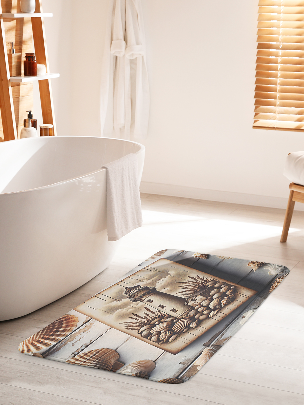 

Коврик для ванной туалета душа JoyArty "Голубой маяк", bath_sd1107_60x100