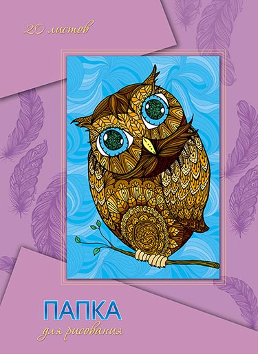 

Папка для рисования, 20 листов, А4, Сова на ветке