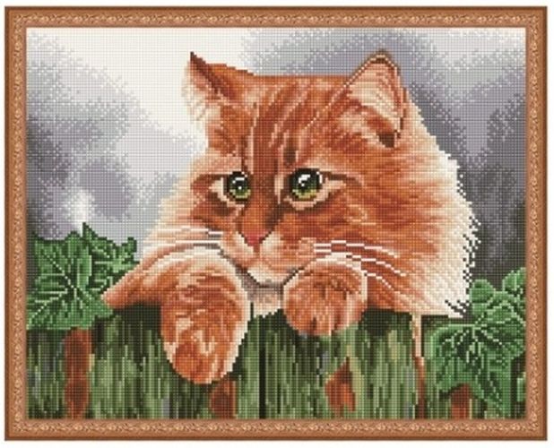 Картина мозаикой с нанесенной рамкой Molly Рыжик GZ-A0771, 37 цветов, 40х50 см