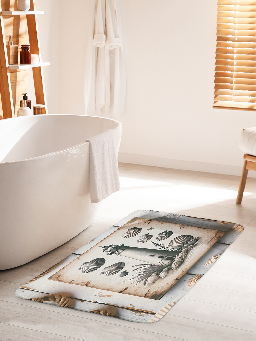 

Коврик для ванной туалета душа JoyArty "Рисунок маяка", bath_sd1105_60x100