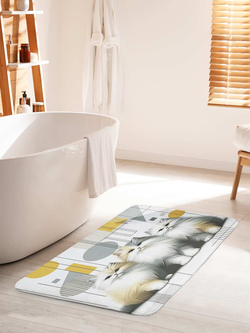 

Коврик для ванной туалета душа JoyArty "Кошачья геометрия", bath_sd1093_60x100