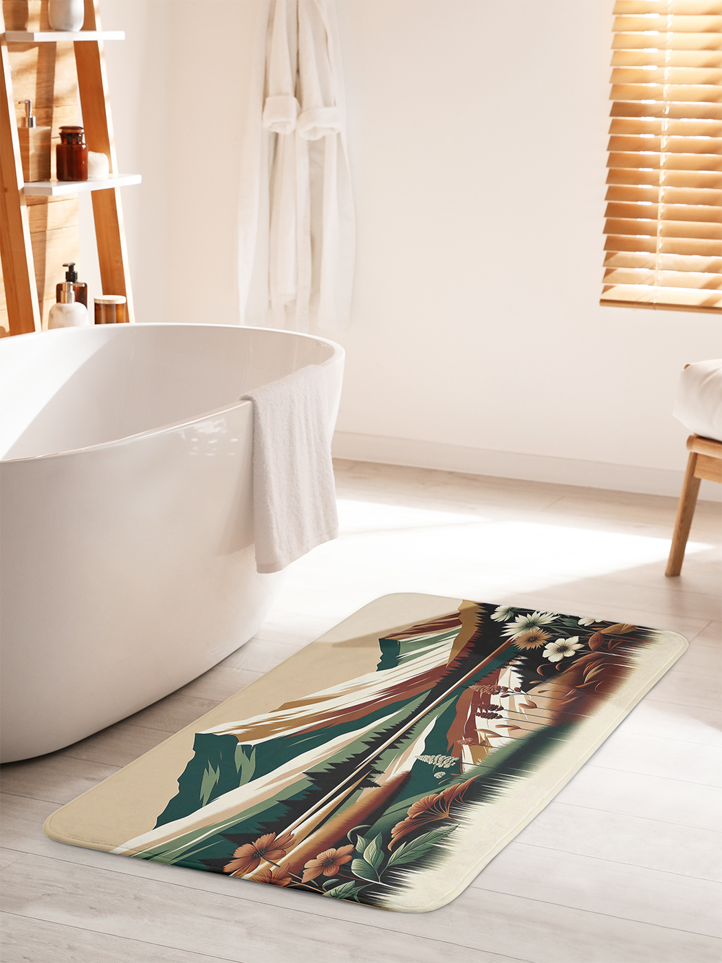 

Коврик для ванной туалета душа JoyArty "Осень в горах", bath_sd1083_60x100