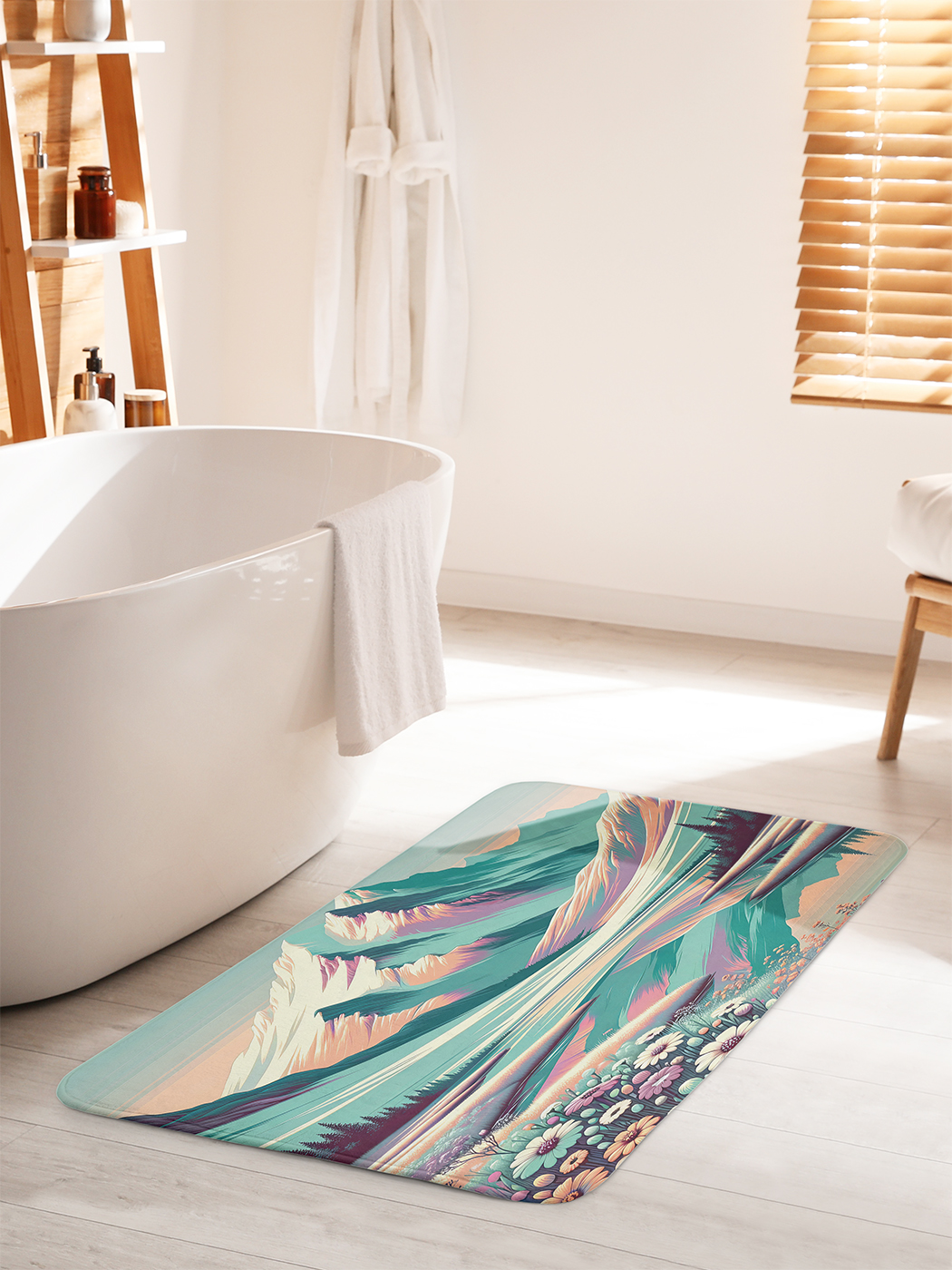 

Коврик для ванной туалета душа JoyArty "Нежность горы", bath_sd1082_60x100