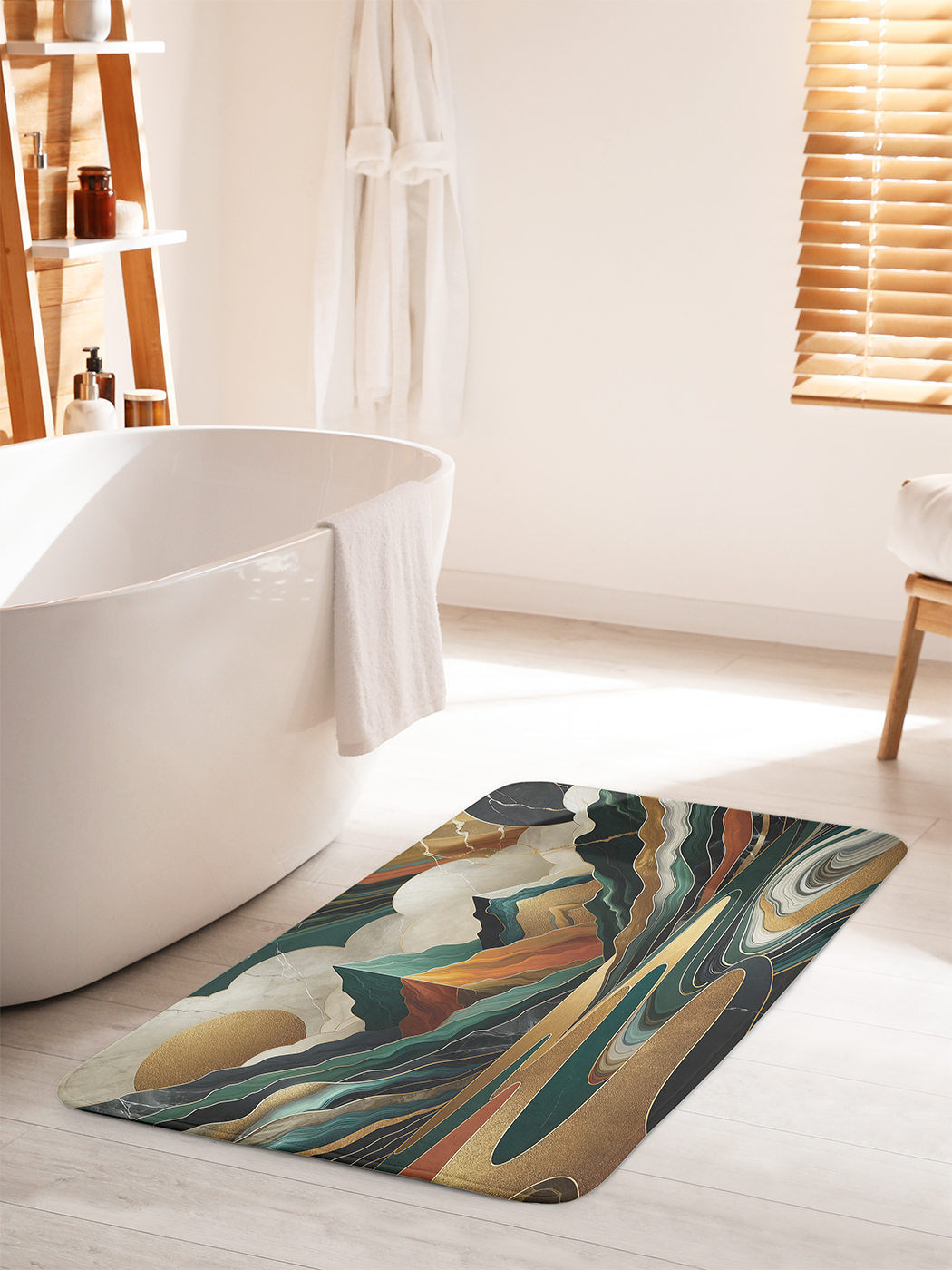 

Коврик для ванной туалета душа JoyArty "Малахитовые горы", bath_sd1073_60x100