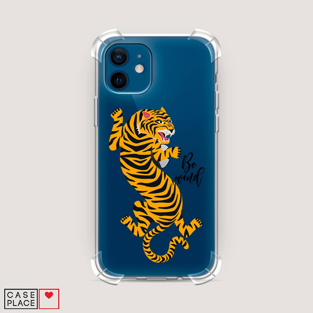 фото Противоударный силиконовый чехол "tiger be wind" на apple iphone 12 mini awog