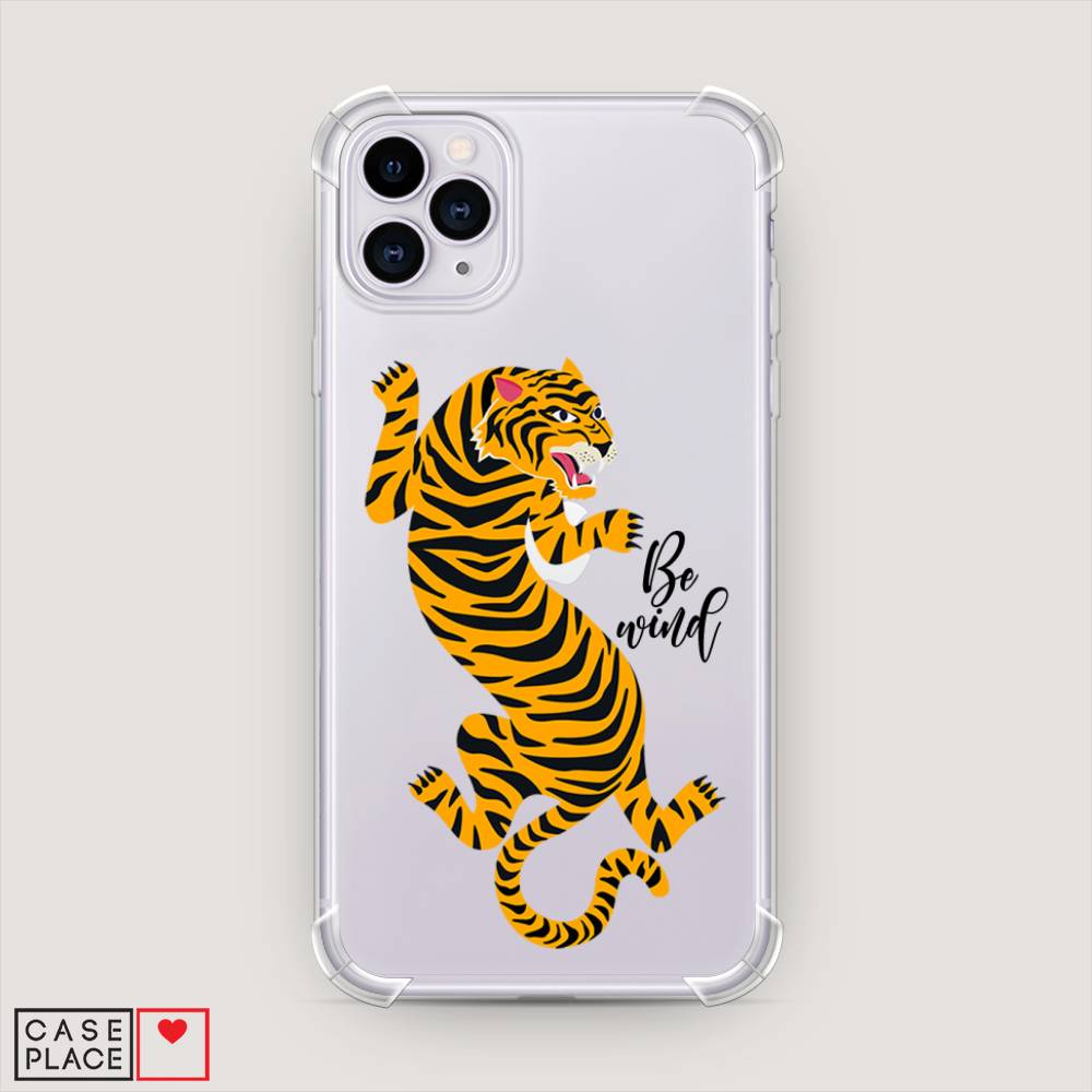 фото Противоударный силиконовый чехол "tiger be wind" на apple iphone 11 pro max awog