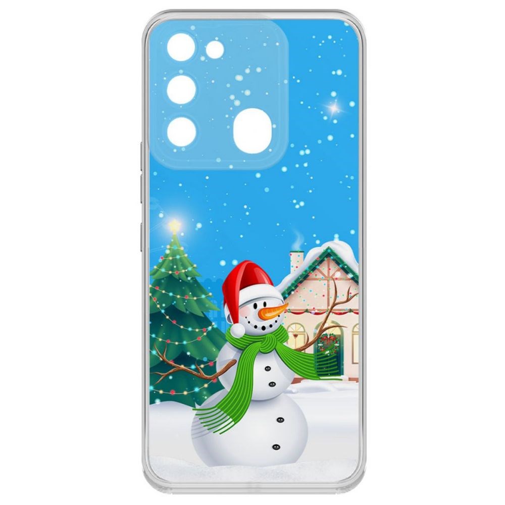 

Чехол-накладка Krutoff Clear Case Снеговик для Tecno Spark Go 2022