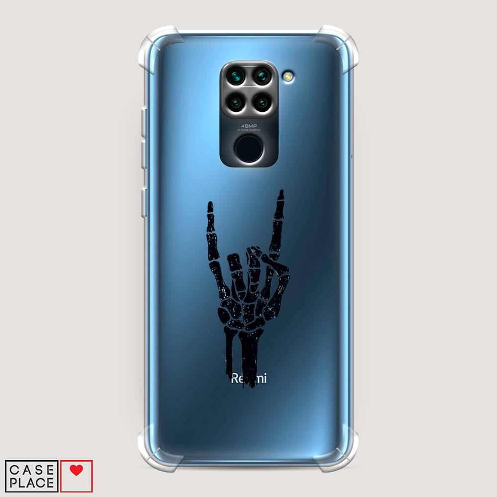 фото Противоударный силиконовый чехол "rock for a skeleton" на xiaomi redmi note 9 awog