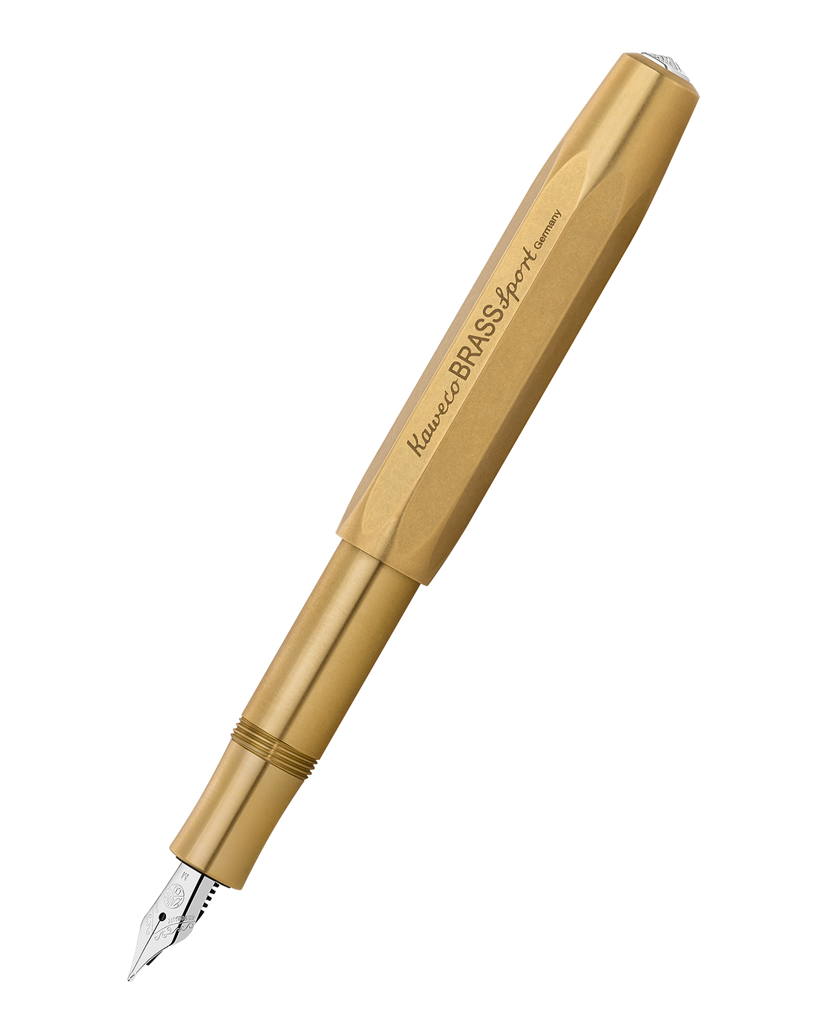 фото Перьевая ручка kaweco brass sport m 0 9мм цвет корпуса латунный